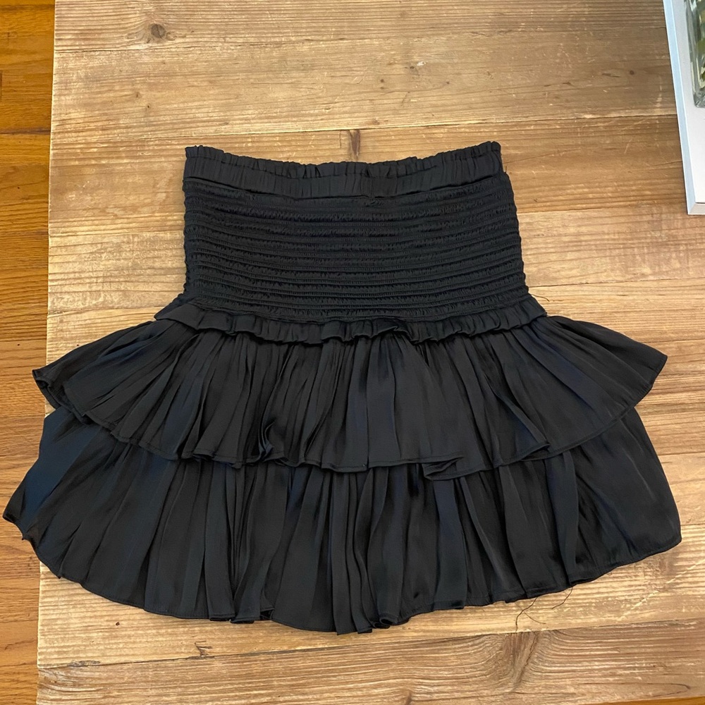 black smocked skirt